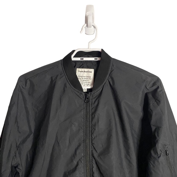 Frank And Oak Men's Black Lightweight Classic Bomber Jacket - Picture 2 of 11